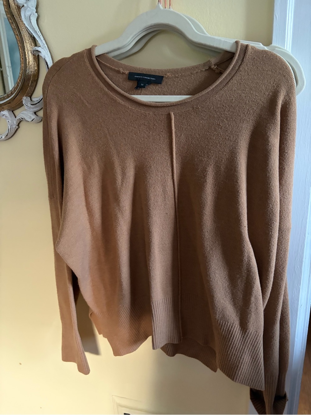 French Connection Camel Crewneck Sweater